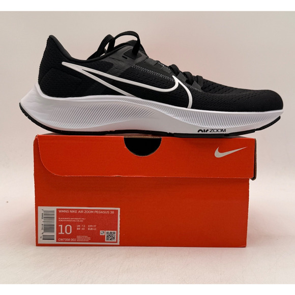 Nike AIR ZOOM PEGASUS 38 Women's NEW Running Sneaker Black US Size 10 - Picture 10 of 10